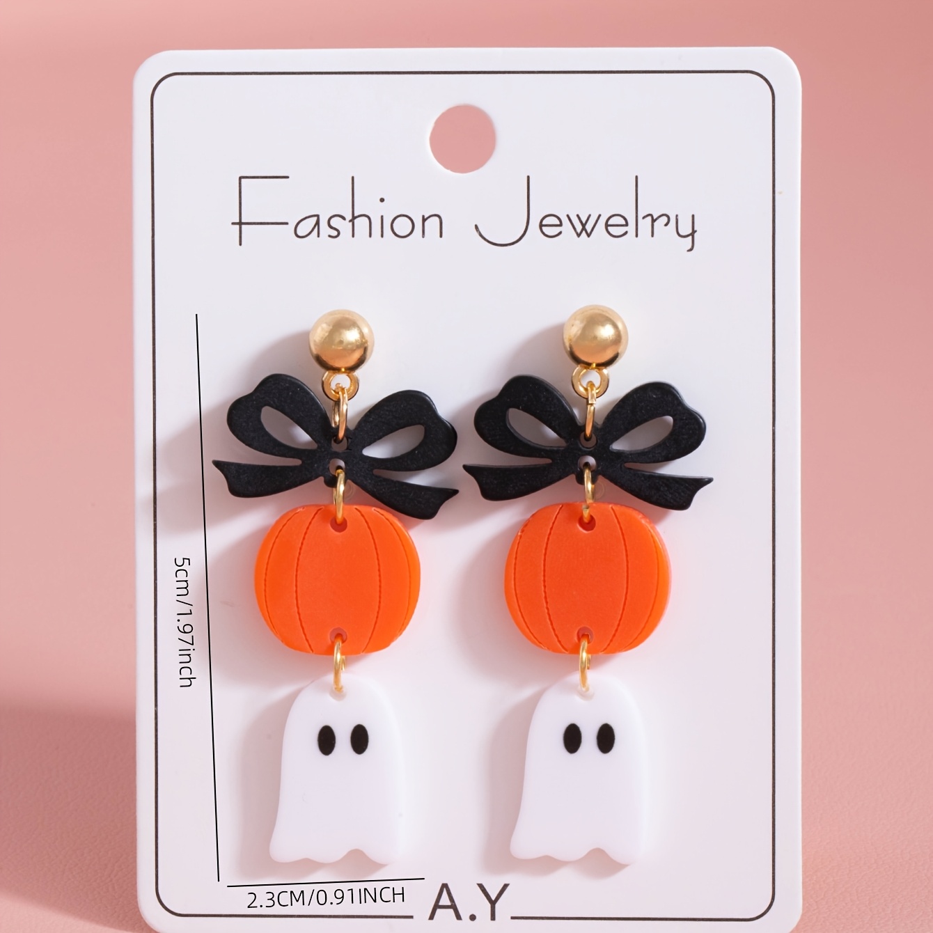 Halloween Bow Pumpkin Ghost Dangle Earrings